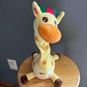 Plush Yellow Giraffe Soft Toy for Kids - Cute Stuffed Animal Talk Back Record